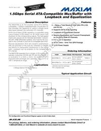 MAX3786UTJ+T Datasheet Cover