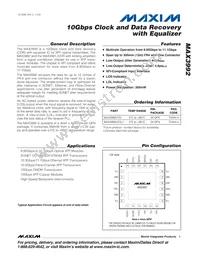 MAX3992UTG+T Datasheet Cover