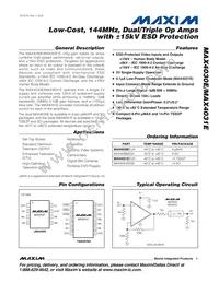 MAX4031EESD+T Datasheet Cover