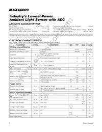 MAX44009EDT+T Datasheet Page 2