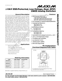 MAX4575EUA+T Datasheet Cover