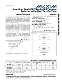 MAX4993EVB+T Datasheet Cover