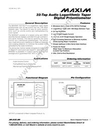 MAX5407EKA Datasheet Cover