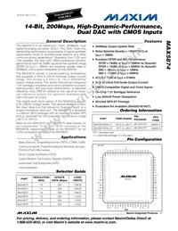 MAX5874EGK+TD Datasheet Cover