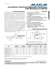 MAX6037CAUK33+ Datasheet Cover