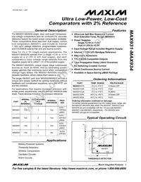 MAX934ESE-T Datasheet Cover