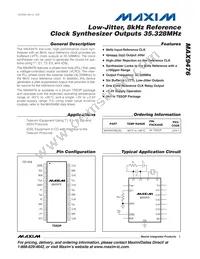 MAX9476EUG-T Datasheet Cover