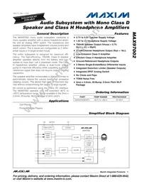 MAX97002EWP+T Datasheet Cover