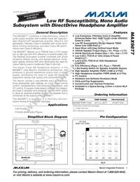MAX9877EWP+CG2 Datasheet Cover