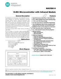 MAXQ614V-UEI+T Datasheet Cover