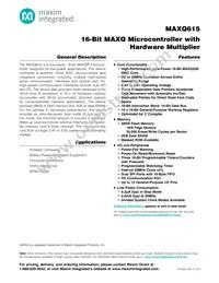 MAXQ615-F00+T Datasheet Cover