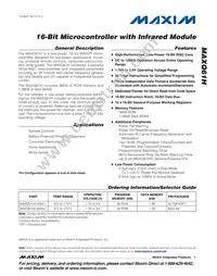 MAXQ61HX-2621+ Datasheet Cover