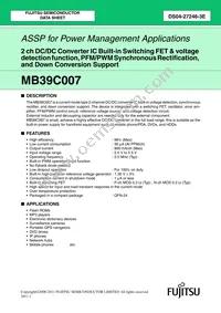 MB39C007WQN-G-JN-ERE1 Datasheet Cover