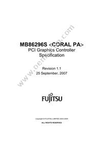 MB86296SPB-GS-JXE1 Datasheet Cover