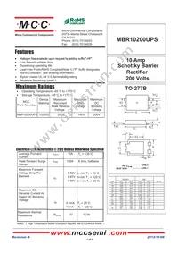 MBR10200UPS-TP Datasheet Cover