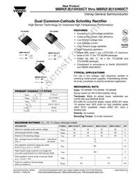 MBR1560CT-2HE3/45 Datasheet Cover