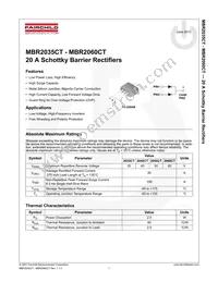 MBR2050CT Datasheet Page 2