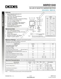 MBRD1040-T-F Datasheet Cover