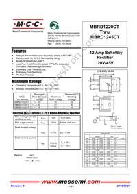 MBRD1230CT-TP Datasheet Cover