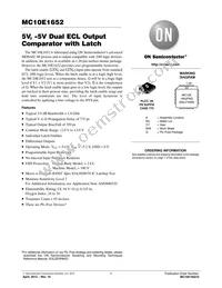 MC10E1652L Datasheet Cover
