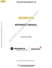 MC68F375MZP33R2 Datasheet Cover