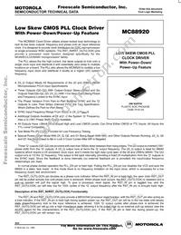 MC88920DW Datasheet Cover