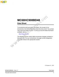 MC908BD48IBE Datasheet Page 3