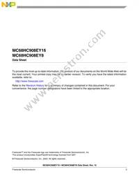 MC908EY16VFAR2 Datasheet Page 3