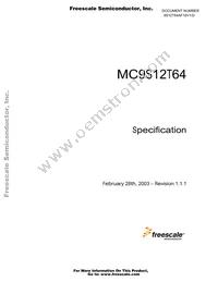 MC9S12T64MPKE16 Datasheet Cover