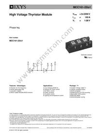 MCC161-22IO1 Datasheet Cover