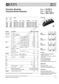 MCC72-18IO1B Datasheet Cover
