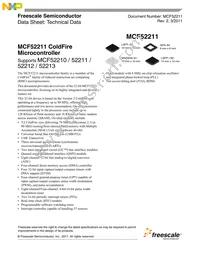 MCF52211CVM80J Datasheet Cover