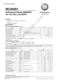 MCH6661-TL-W Datasheet Cover