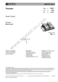 MCO75-16IO1 Datasheet Cover