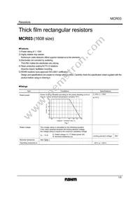 MCR03EZHF5601 Datasheet Cover