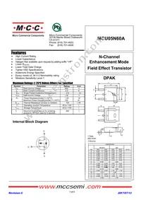 MCU05N60A-TP Datasheet Cover