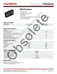 MCX241R Datasheet Cover