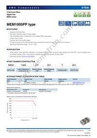 MEM1005PP251T001 Datasheet Cover