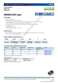 MEM2012SC101T001 Datasheet Cover