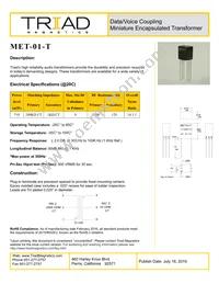 MET-01-T Datasheet Cover