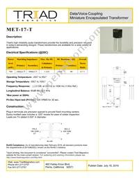 MET-17-T Datasheet Cover