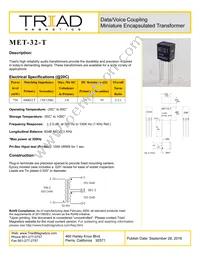 MET-32-T Datasheet Cover