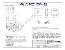 MGV04021R0M-12 Datasheet Cover