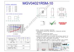 MGV04021R5M-10 Datasheet Cover