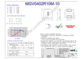 MGV0402R10M-10 Datasheet Cover