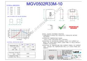 MGV0502R33M-10 Datasheet Cover