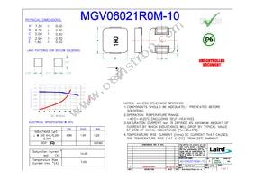 MGV06021R0M-10 Datasheet Cover