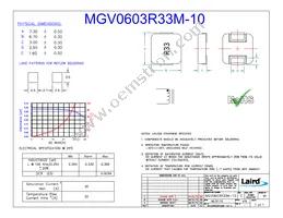 MGV0603R33M-10 Datasheet Cover
