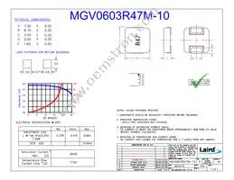 MGV0603R47M-10 Datasheet Cover