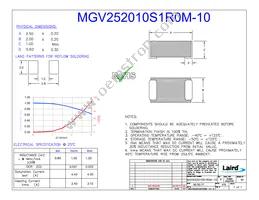 MGV252010S1R0M-10 Datasheet Cover